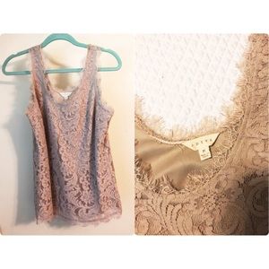 Blush lace tank